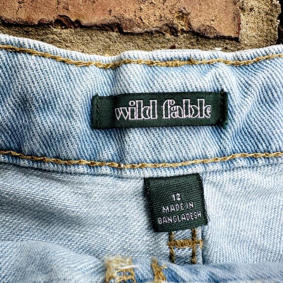 Wild Fable Women's Blue Solid High Rise Denim Cut Off Jeans Shorts Size 12 NWT - Picture 4 of 4